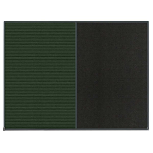 United Visual Products Triple Door Radius Plus Corkboard, 96" x UV8006PLUS-BRONZE-MEDGRY - main